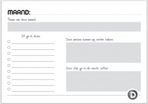 Weekplanner Maandplan